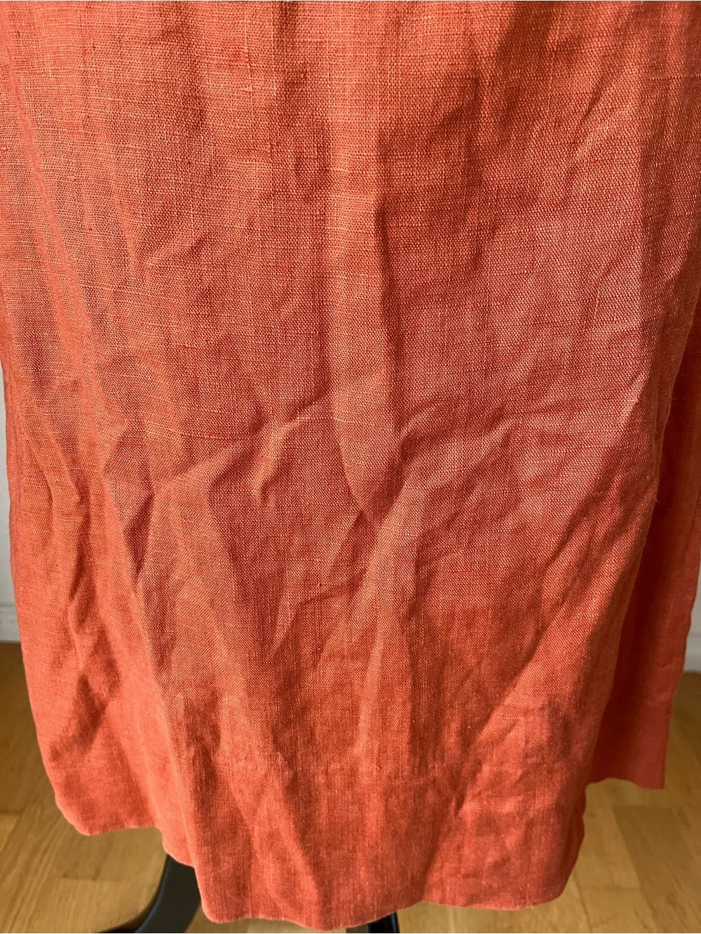 VTg 30s 40s Linen? Dress Secretary Sailor Size XS/S Burnt Orange tie neck - Picture 7 of 14